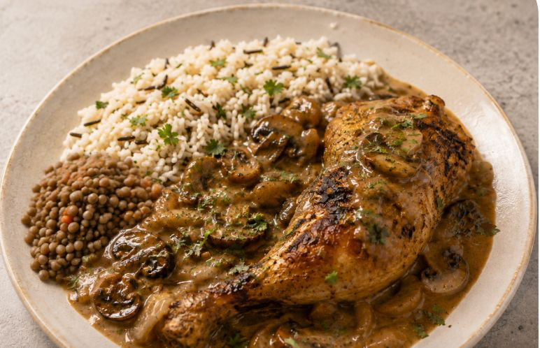 Cuisse de poulet rôti